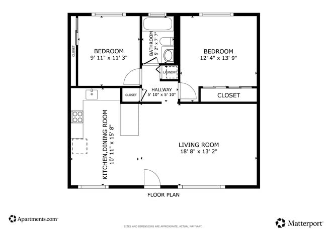 2BR, 1BA - 700SF - Hacienda Hamilton