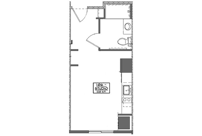 Studio 320 SF - The Corner Apartments