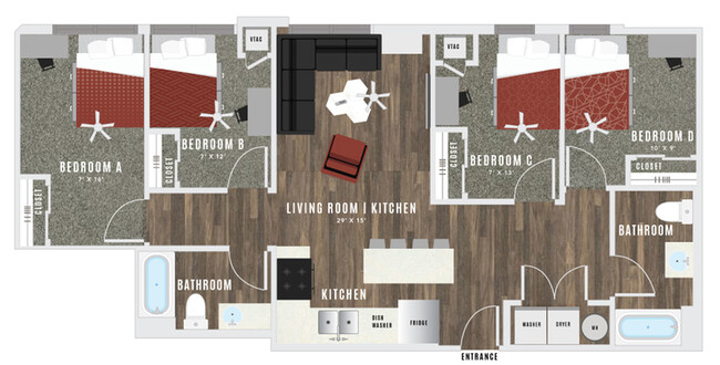 The Four (ADA Compliant)- 1080 sqft.- - Atmosphere