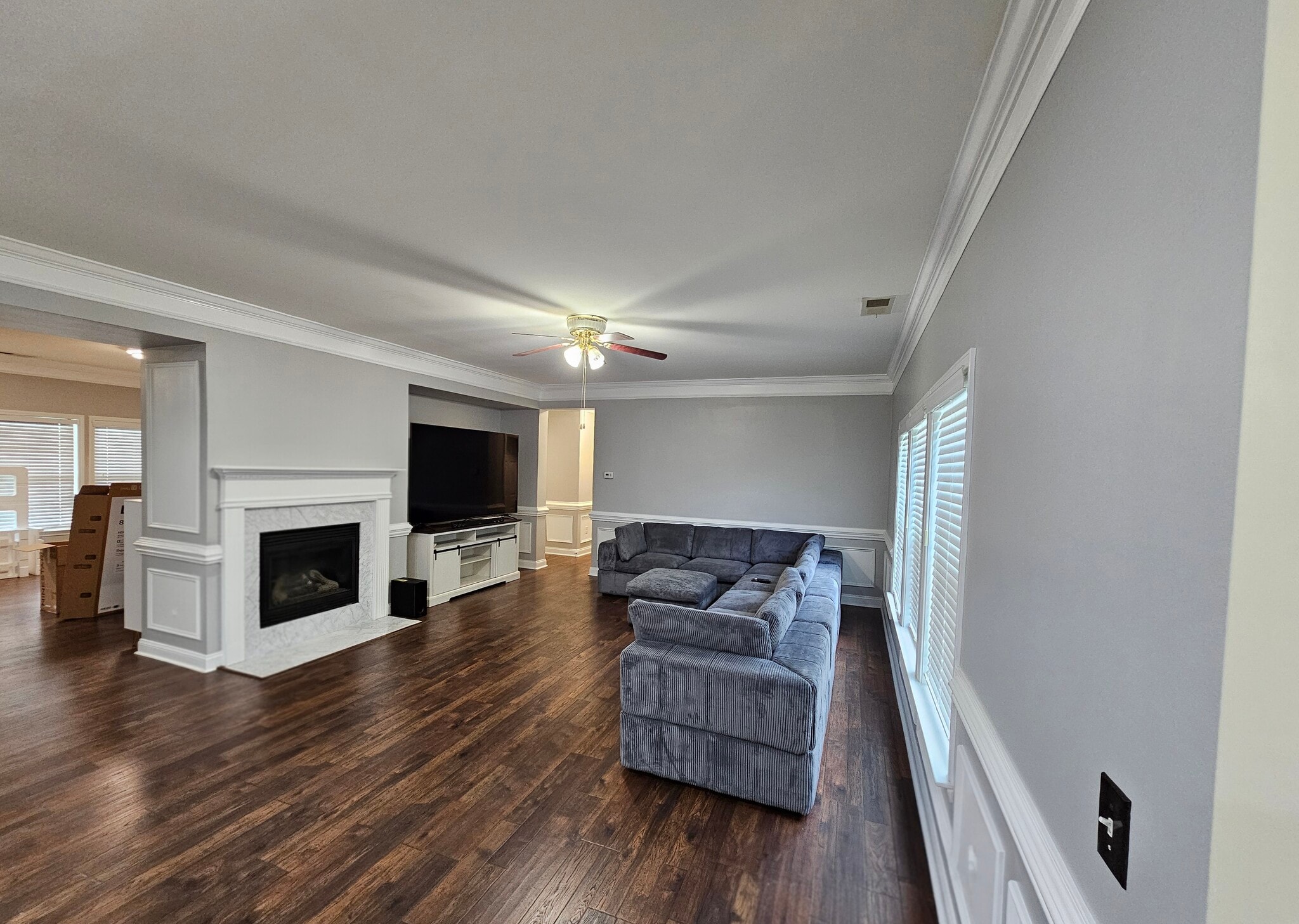 Living room 3rd View, 86" TV with soundbar - 9929 Markus Dr