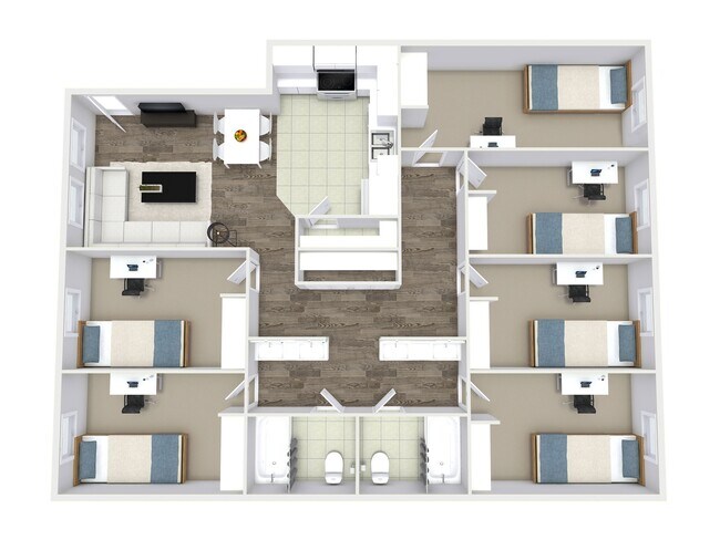 6 Bed - Private Rooms - Milano Flats