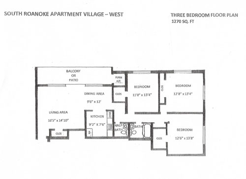 3BR/1.5BA - South Roanoke Apartment Village