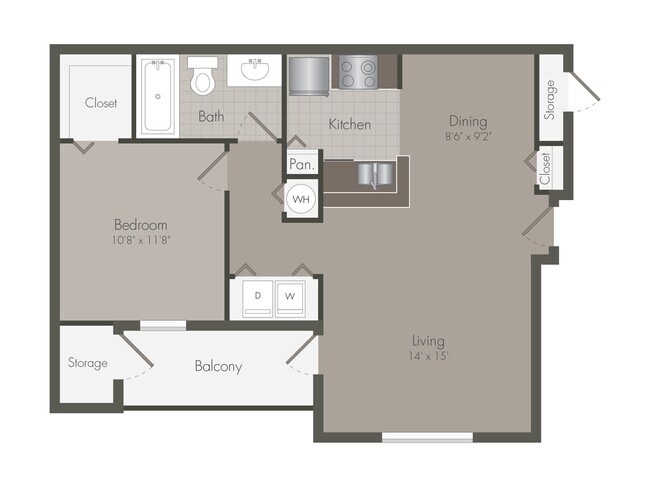 Abbey | 1 Bedroom | 1 Bath | 812 SF - Lucerne at Lake Brandon Apartments