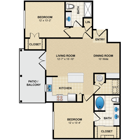 Floorplan - Avignon Apartment Homes