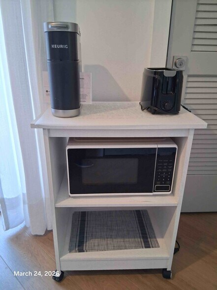 MW oven cart + toaster + Keurig - 517 18th St