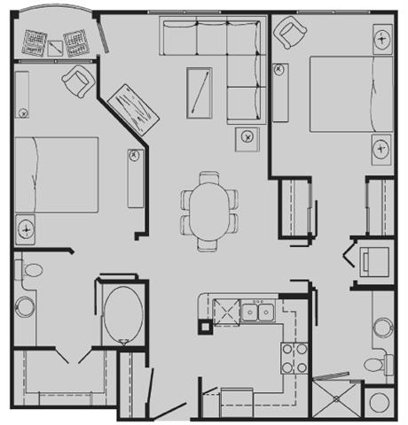 Floorplan - Tuscany Court Apartments