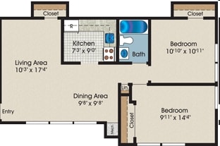 2BR/1BA - Westbrooke Apartments