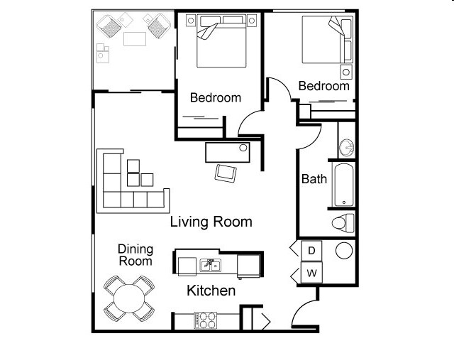 2BR/2BA - The Cornerstone Apartments