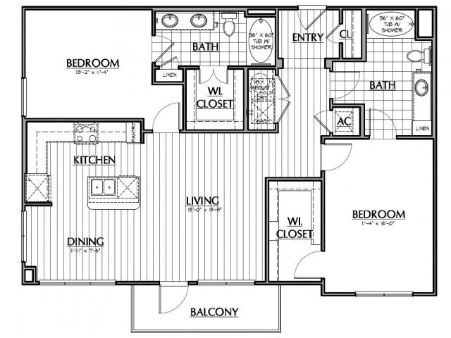 B4.1 â?? Two bedroom, two bath home with 1,254 s.f - CityVista Apartments