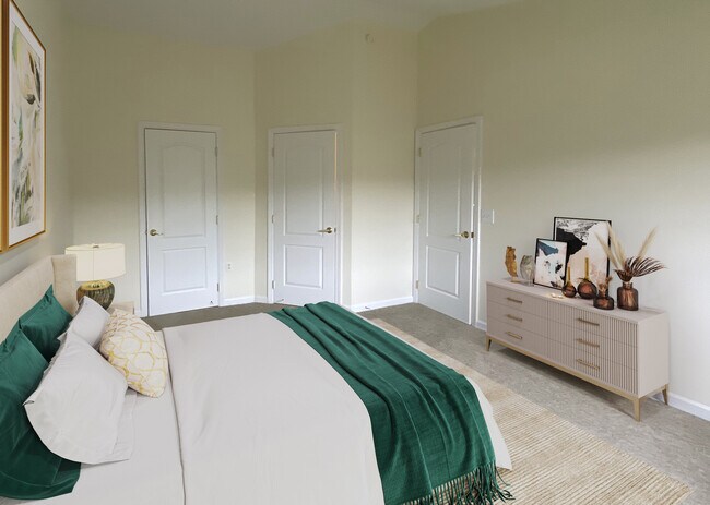 Master bedroom staged - 350 Hidden Ridge Ct