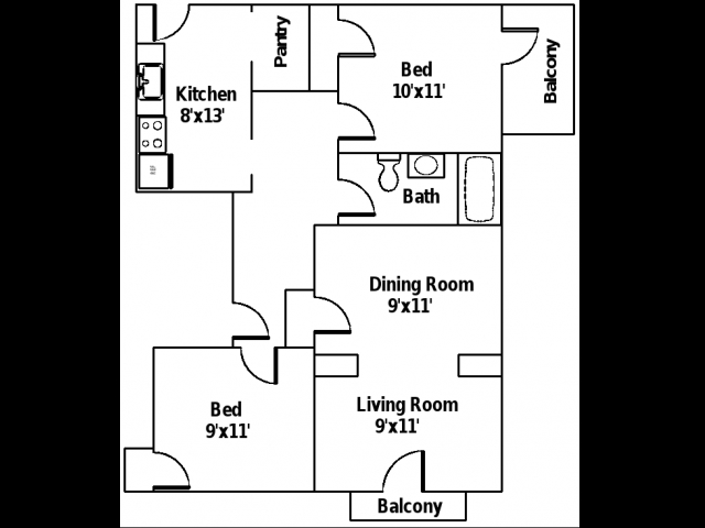 5 Room 2 Bedroom - Parkview Apartments