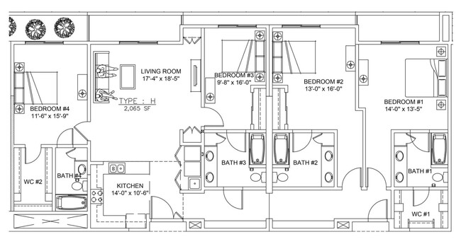 Type H Floor Plan - Earle Place