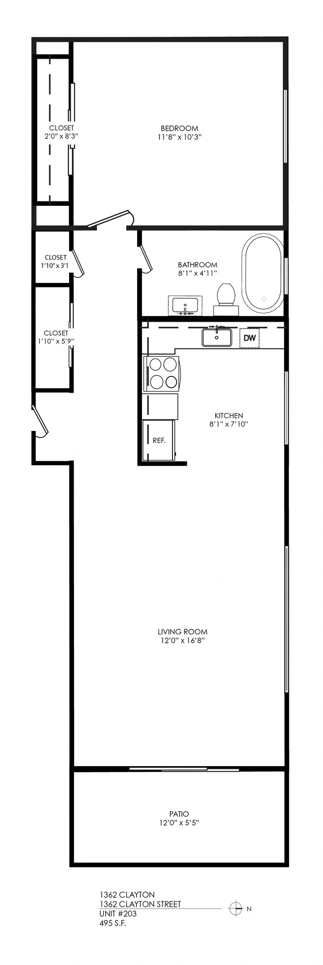 Floorplan - 1362 Clayton St. Apartments