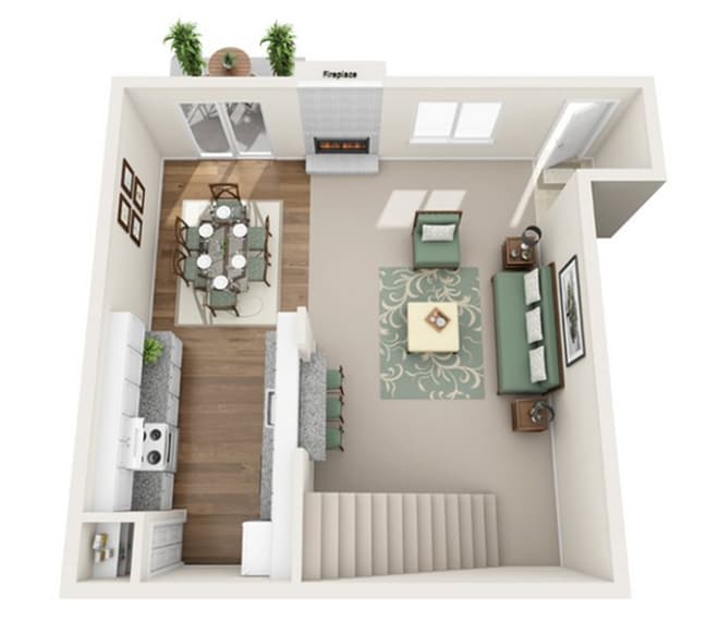 2 bedrooms 1 bath upstairs - Campbell Park
