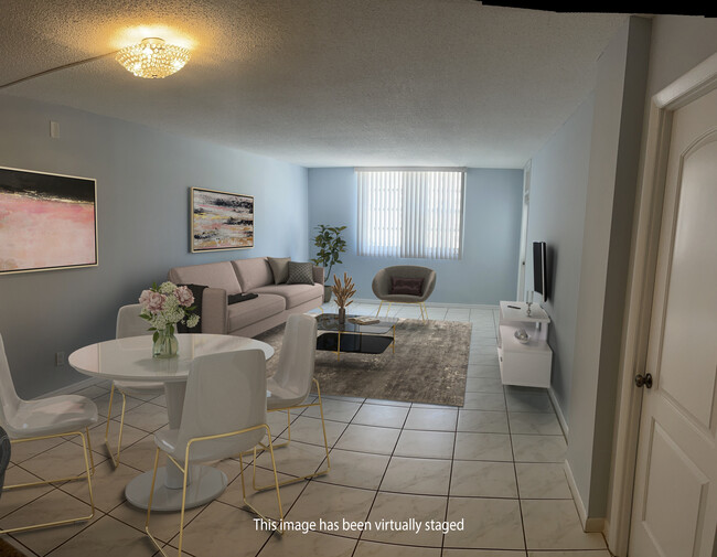 Living Room Virtually Staged - 1849 S Ocean Dr