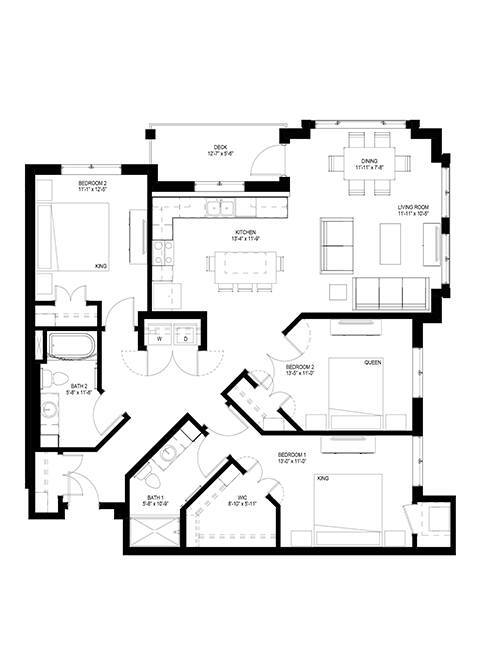 Floorplan - The Legends of Woodbury 55+ Apartments