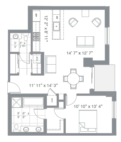 1BR/1.5BA - Watermark Condos