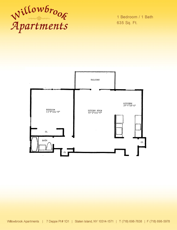 1BR/1BA - Willowbrook Apartments