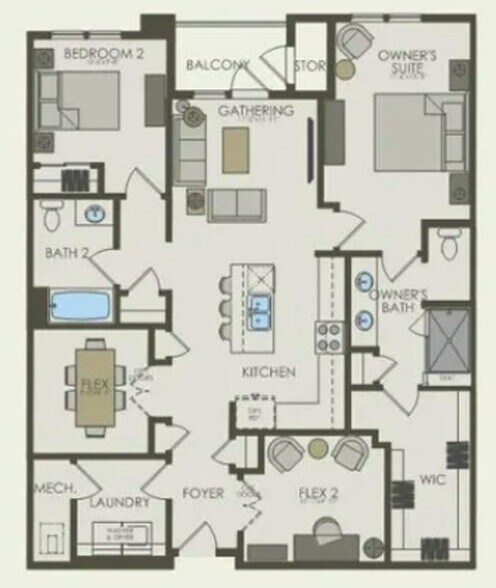 Floor Plan for Hamilton Unit - 1 Culvert Dr