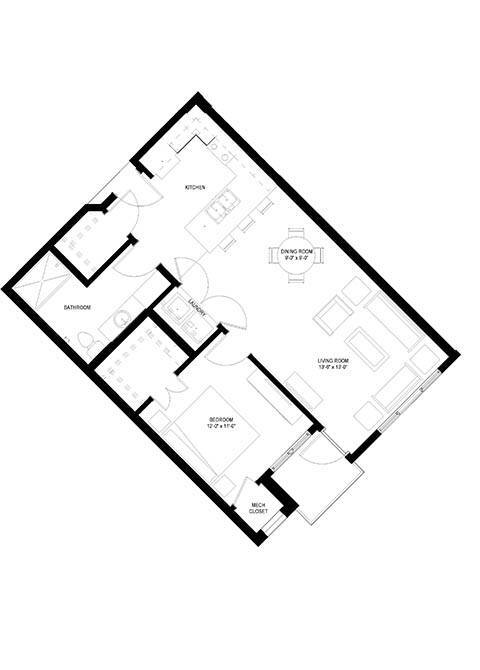 Floorplan - River North 55+ Apartments