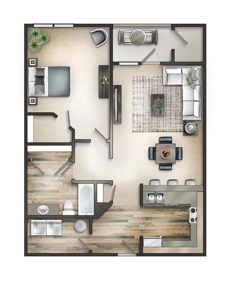 The Glens 1 Bed/1 Bath 838 Sq. Ft. - Cushendall Commons