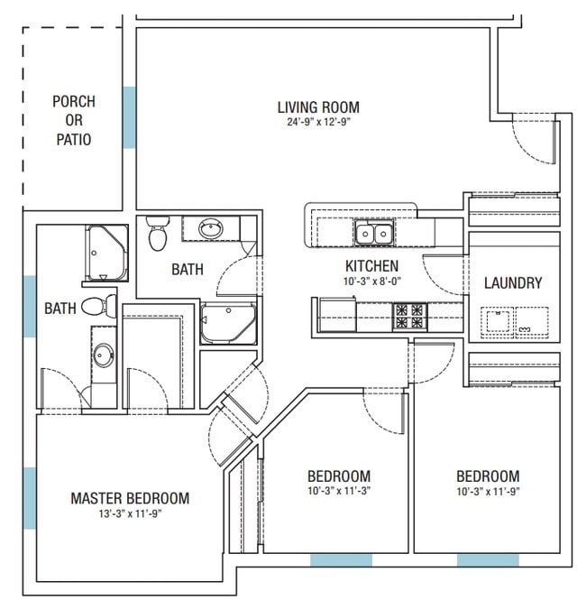 3BR/2BA - Bradley I and II