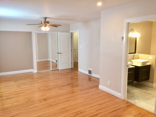 Large primary suite with 2 closets. Space for a computer desk - 1350 Curson S Ave