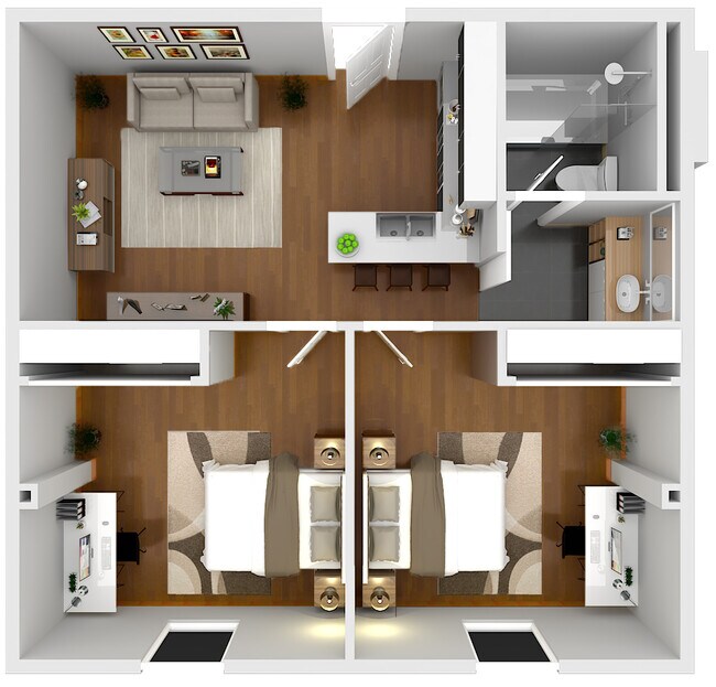 2 Bed 1 Bath Unit - Assembly Student Living