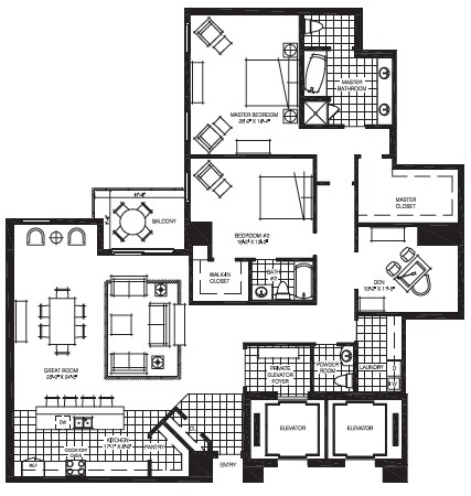 2BR/2.5BA - The Mark