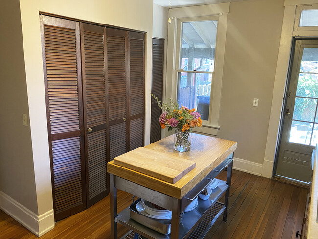 Laundry room in kitchen. Pantry on right. - 609 S Lazelle St