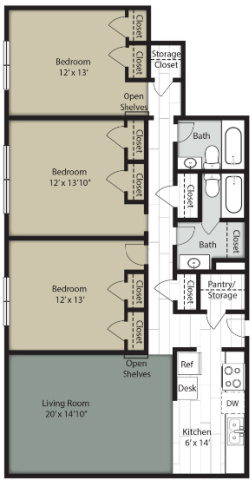 Floorplan - Wedgwood Apartments