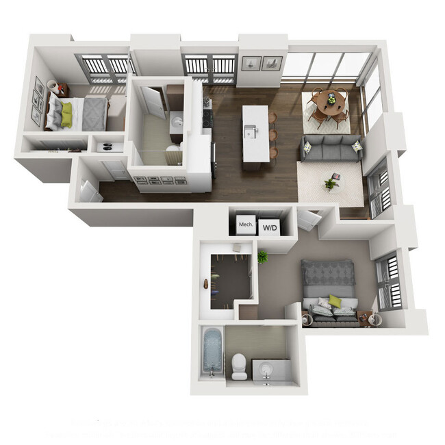 The Dianne - 2X2 Penthouse B - 2 Beds - 2 Baths - 1053 Sq. ft. - Dianne