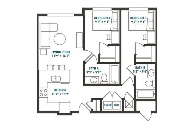 Juno Deluxe Plus 2x2 821 - Northside Apartments