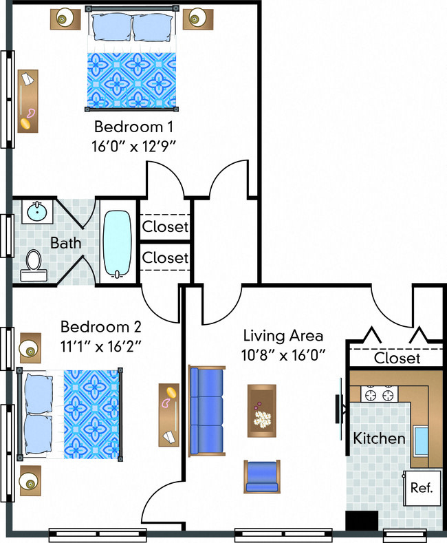 Floorplan - The Shelburne Apartments