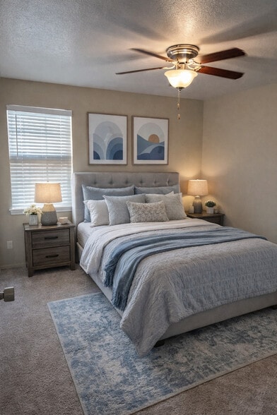 1 bed bedroom - River Oaks Apartments