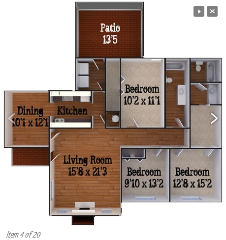 Three Bedroom Flat - Greenbriar and Hawthorne Apartments