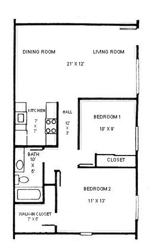 2BR/1BA A - Kendall Ridge