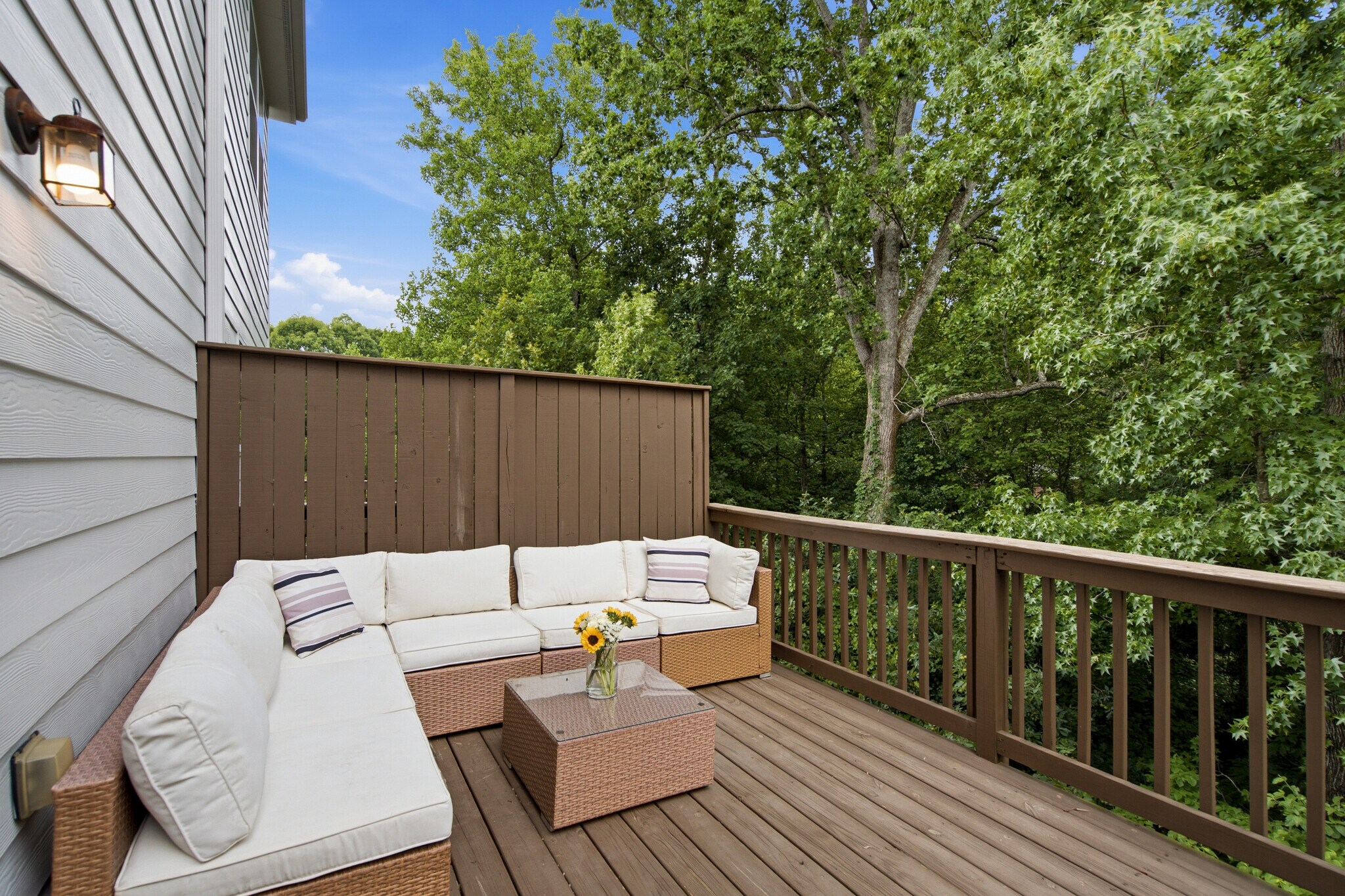 Outdoor private patio with view of lush greenery (rare find in the community!) - 1225 Liberty Pky NW