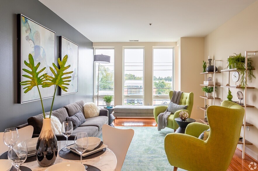 Model apartment living area - Fenestra at The Square