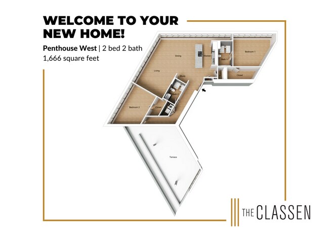 Penthouse West Floor Plan - The Classen