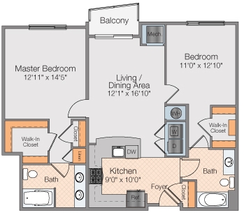 2BR/2BA - The Galaxy Apartments