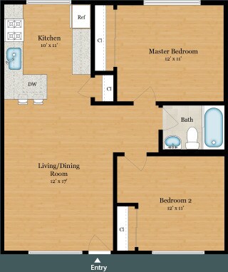 Floorplan - Palm Court Apartments