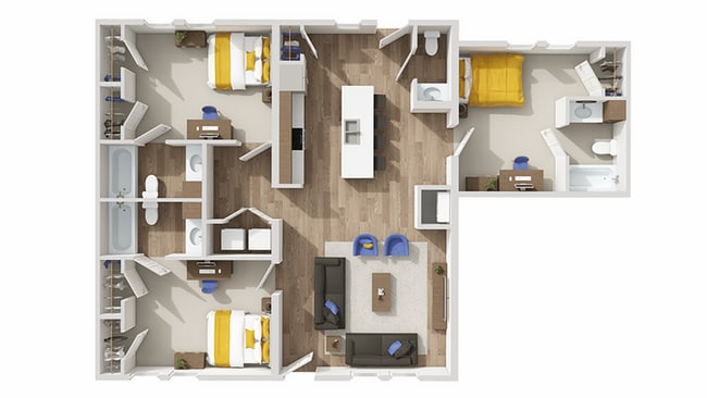 C1: 3BD | 3.5BA | 1395 SF - The Avenue at Orono Apartments