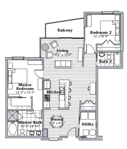 2BR/2BA - The Sage