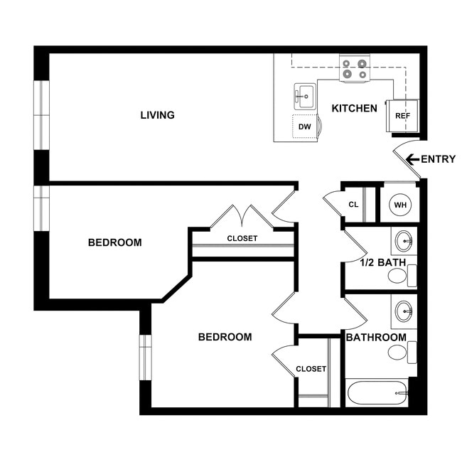 The Springs - 2 Bed, 1.5 Bath, 798 sq. ft. - The Springs Apartments