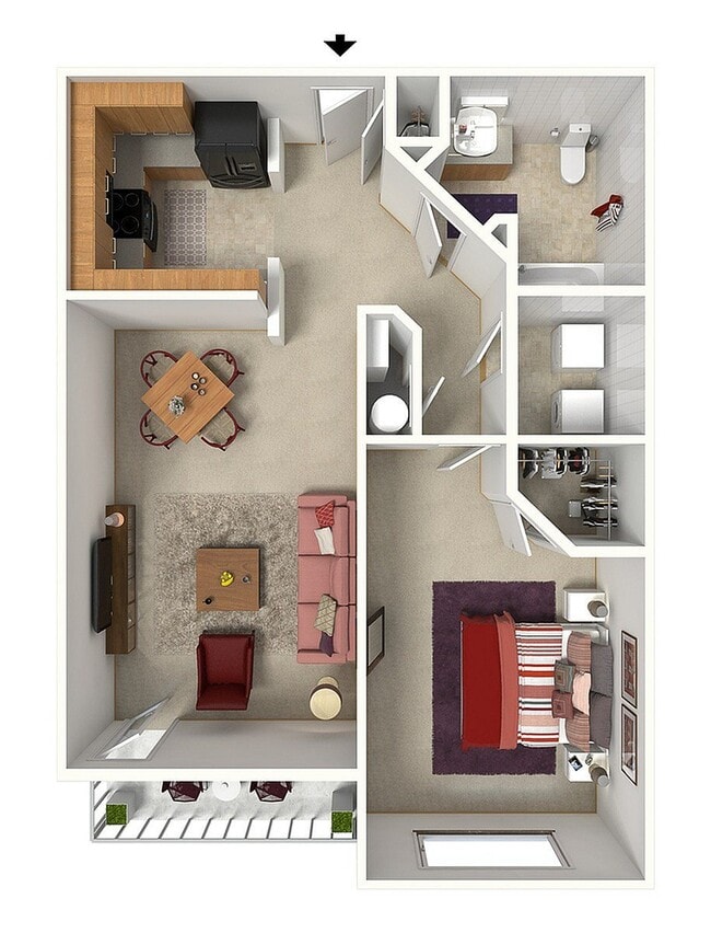 Terrace | 1 Bed 1 Bath | 768 sq ft | Morgan Ridge Apartments in Winston-Salem - Morgan Ridge