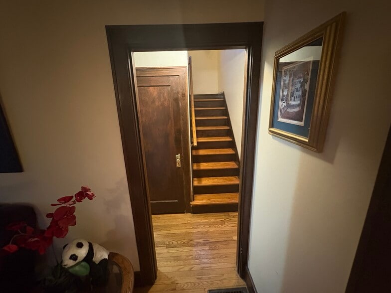 Stairway to two upstairs bedrooms and full bathroom - 117 Linden Ave