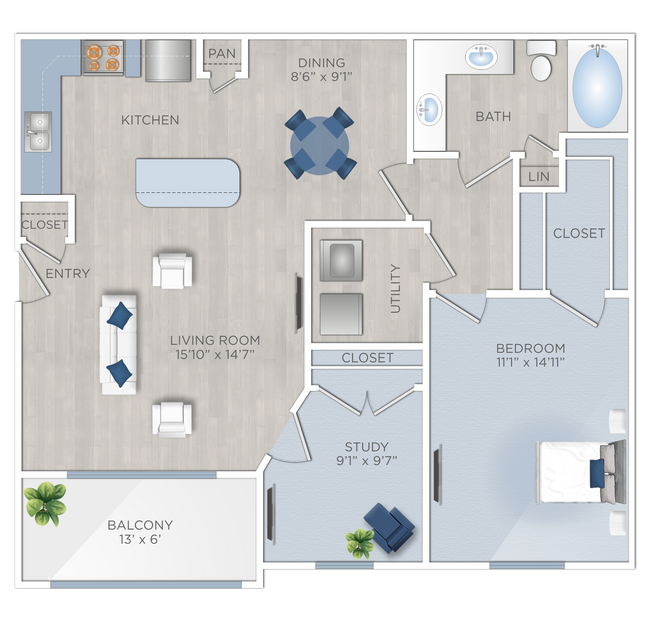 Floorplan - Riverwood Apartments