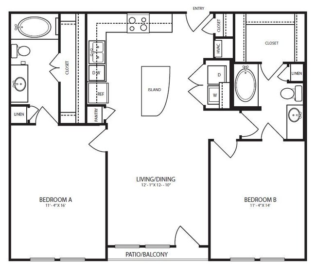 Landmark On Lovers - B2-3 - 2 Beds - 2 Baths - 1062 Sq. ft. - Landmark On Lovers