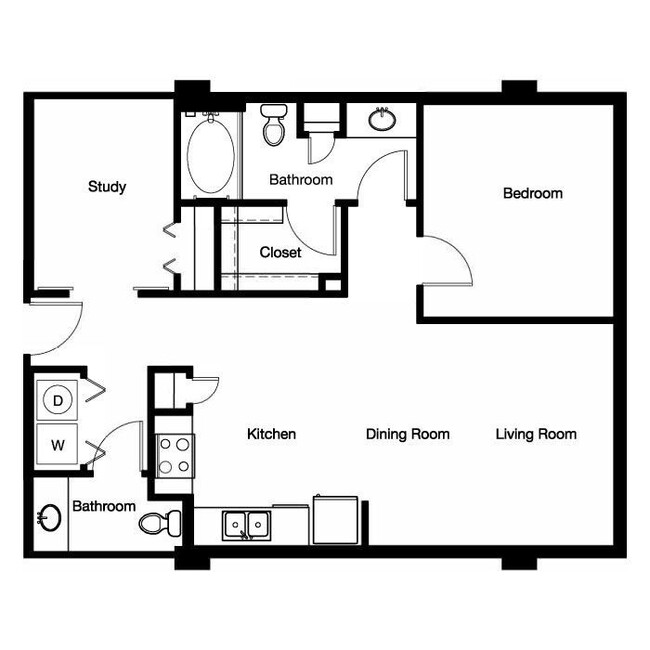 Gallery At Turtle Creek - A2 - 1 Beds - 1 Baths - 908 Sq. ft. - Gallery At Turtle Creek